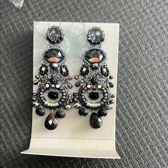 Ayala Bar Black and Silver Statement Earrings - Picture 3 of 7